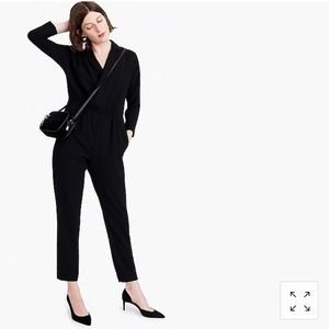 J. Crew Lapel Jumpsuit in everyday crepe, black